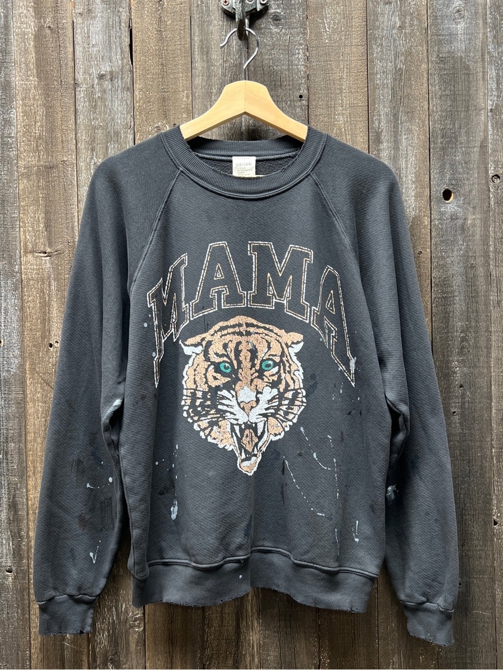Tiger MAMA Graphic Paint Splash Sweatshirt